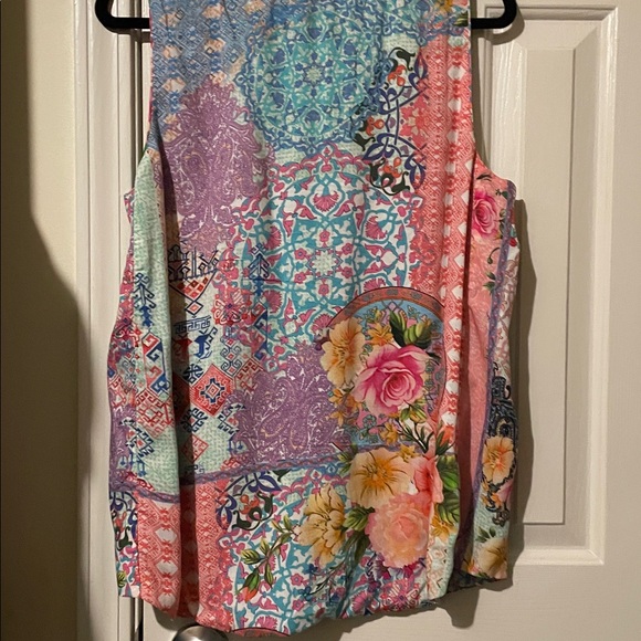 Reversible Johnny Was Multicolor Patchwork Tank Top - Picture 3 of 6